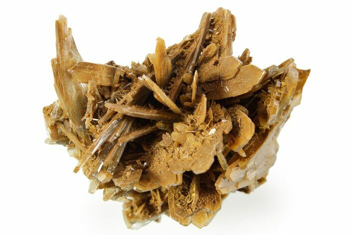 Sharp Bladed Blue Barite Cluster with Limonite - Morocco #365642